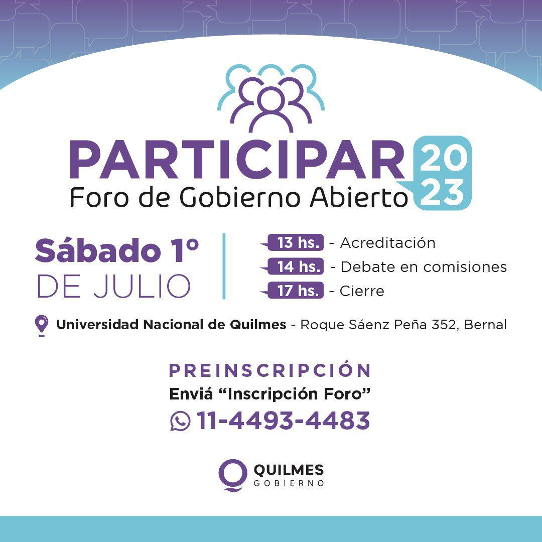 EL MUNICIPIO DE QUILMES LANZA UN FORO DE GOBIERNO ABIERTO DE LA GESTIÓN DE MAYRA MENDOZA 2